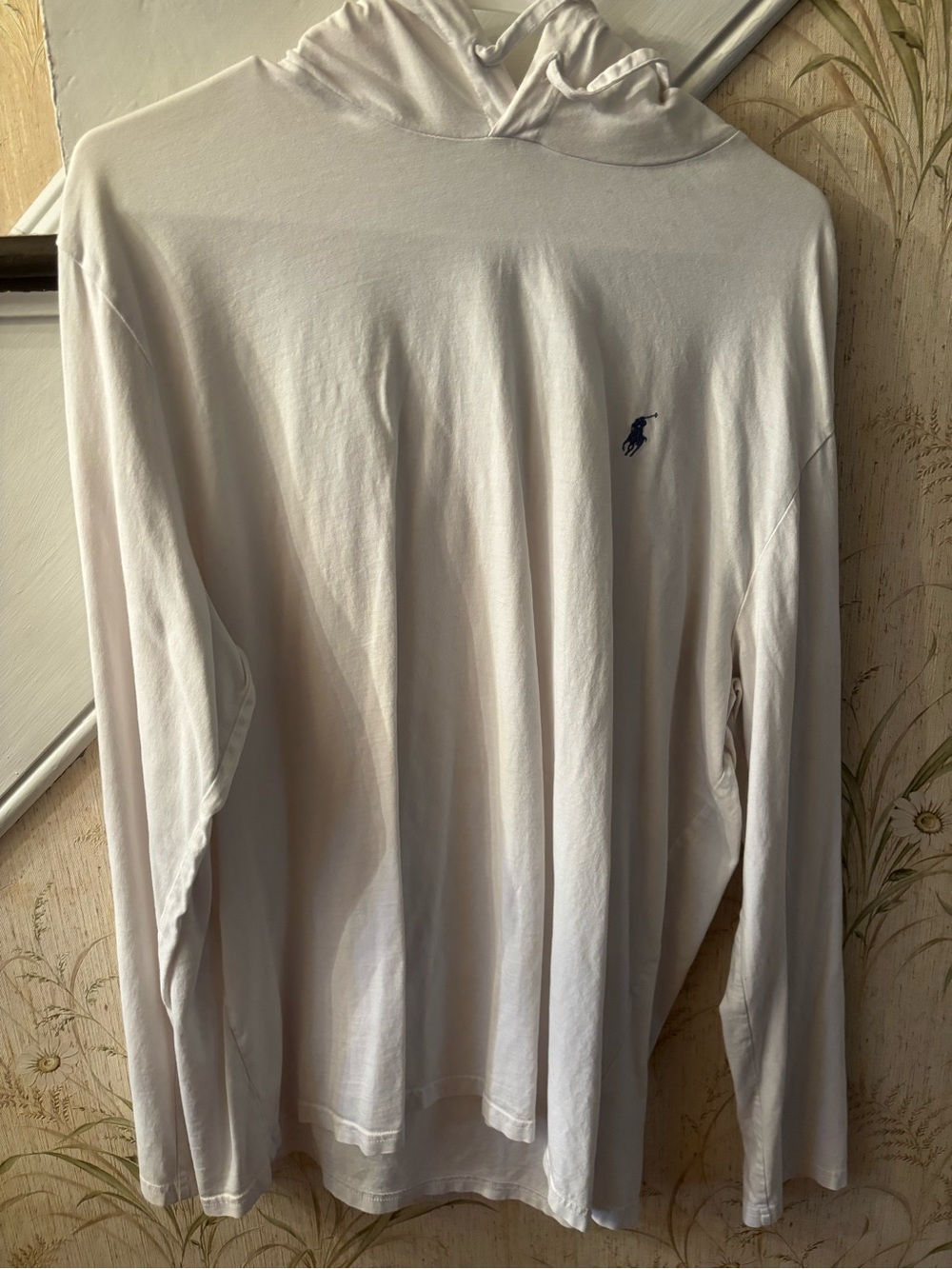 Polo by Ralph Lauren Cream Long-Sleeve Hooded Tee with Navy Pony